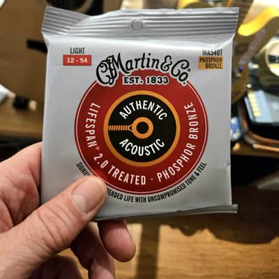 Martin MA540T Authentic Acoustic Lifespan 2.0 Phosphor Bronze Acoustic Guitar Strings - Light (.12 - .54) Box of 10 Packs, Free UK Delivery! image 3