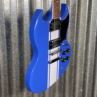 Westcreek Guitars Racer SG Offset Style Blue #0077 Used image 5