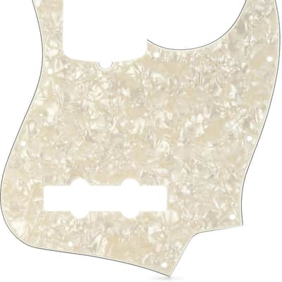 Fender 10-hole Contemporary Jazz Bass Pickguard - White Moto (3-pack) Bundle image 1