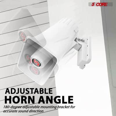 5 Core 6 Inch PA Horn 200W Loud Speaker 8Pc Bull Horn Loud Audio 8Ohm All Weather Indoor Outdoor image 10