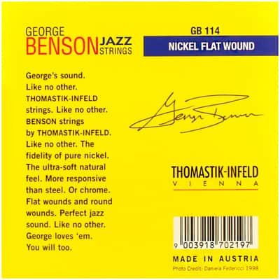 Thomastik-Infeld GB114 George Benson Signature Flatwound Jazz Guitar Strings Medium (.014-.055) image 2