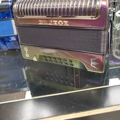 Hohner C-2 Button Accordion Purple Rainbow FBbEb image 3
