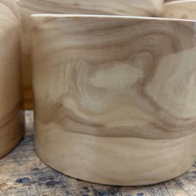 OLIVE ASH exotic wood and Maple 7 pcs shell set - 5 ply core shells - Clear gloss polished BEST OFFERS ACCEPTED! image 11