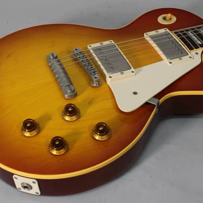 1999 Gibson 40th Anniversary 1959 Reissue Les Paul R9 Plain Top Washed Cherry Sunburst w/OHSC image 9