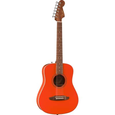 Fender California Standard Redondo Mini Acoustic Guitar - Spruce Top, Fiesta Red image 4
