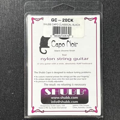Shubb Capo Noir For Nylon String Guitar Original Shubb Capo W/ Black Chrome Finish! image 2
