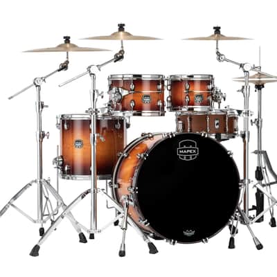 Mapex Saturn Evolution Exotic Classic Birch Exotic Sunburst Lacquer Chrome Hardware Drums 22x16_10x7_12x8_16x14 Shell Pack Auth Dealer image 1