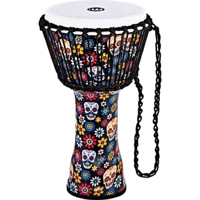 Meinl Percussion Travel Series Djembe, 10" Medium Rope Tuned, Day of the Dead Finish (PADJ7-M-F) image 1