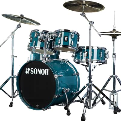 Sonor AQ1 Caribbean Blue Studio 5pc Kit 20x16/10x7/12x8/14x13/14x6 Birch Drum Shells +Hardware | Dealer image 3