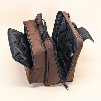 Fractal Audio FM3 Premium Gig Bag #13072 Padded Pedal Pocket, Leather Bottom, Double Padded, Brown image 5