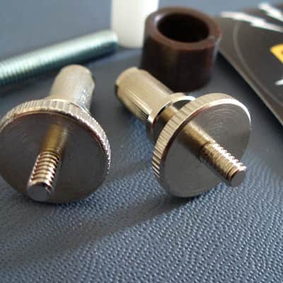 Gibson soft brass thumbwheels and posts adapters for ABR-1 bridge MK3 Les Paul Royal Mount 2026 - Nickel image 2