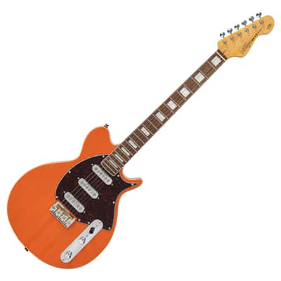 Vintage REVO Series 'Vision' Electric Guitar - Trans Orange (VRV800TO) image 8