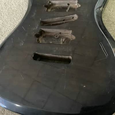 Black Basswood HSH 7 String Guitar Body image 7
