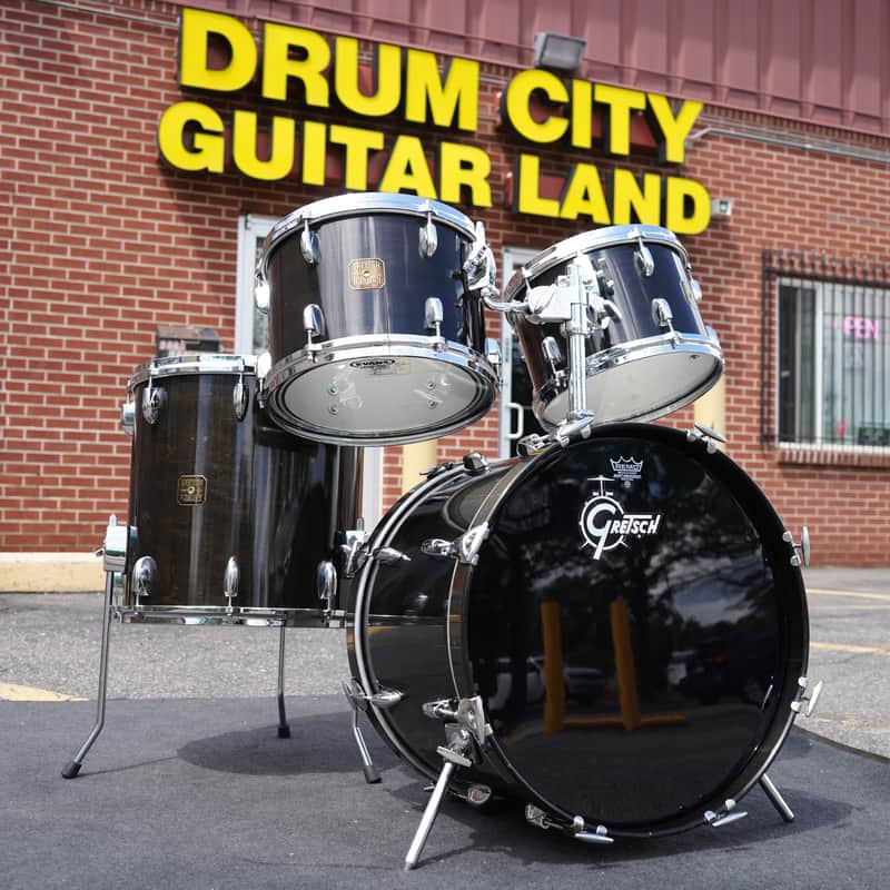 Vintage 1999 Gretsch USA Custom 4pc Maple Shell Pack - Ebony Stain Lacquer | 12, 13, 16, 20" image 1