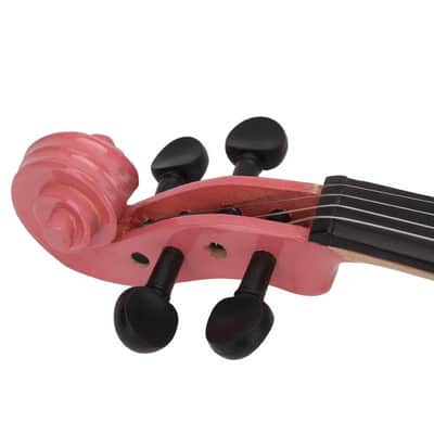 School Band 1/8 Size Acoustic Violin Pink w/ Case Bow Rosin for Gift image 2