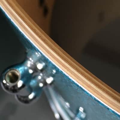C&C Custom Drum Set Cardwell Drums USA Order Made 10/14/22 CC Rock Kit Turquoise Sparkle American Maple Shells Tube Lugs image 13