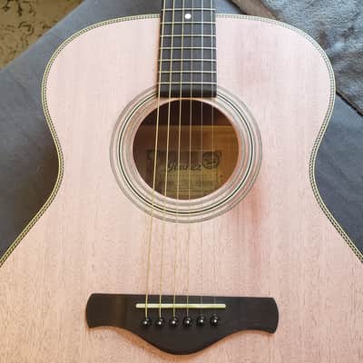 IBANEZ AV8CE-AFP | Full "Thermo Aged" Mahogany top sides & back | Antique Flamingo Pink | Serial No. 1X-01 CD191116747 image 5