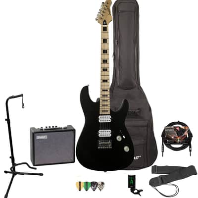 Sawtooth ST-M24 Satin Black Electric Guitar Player's Pack image 1