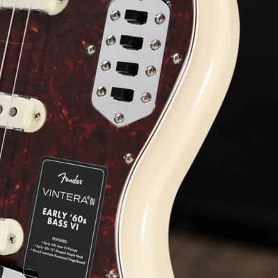 Fender Vintera III Early '60s Bass VI - Olympic White with Gig Bag image 12