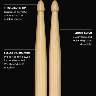 Meinl Stick & Brush Heavy 5A Drumsticks – American Hickory – Made in Germany – Brand New image 4