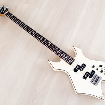 1985 B.C. Rich Warlock Bass NJ Series White Nikki Sixx w/ Active Preamp, Japan image 12
