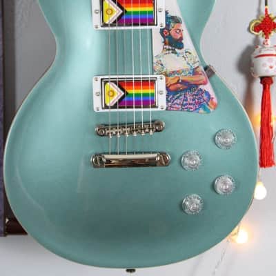 FOR CHARITY!!! 2021 Epiphone Les Paul Modern - Faded Pelham Blue - Pride Edition image 2