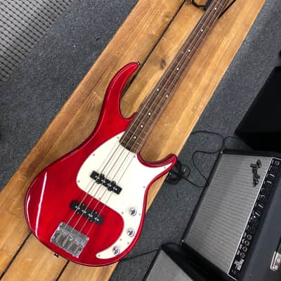 Peavey Milestone IV Fretless Bass Guitar - Transpartent Red image 1