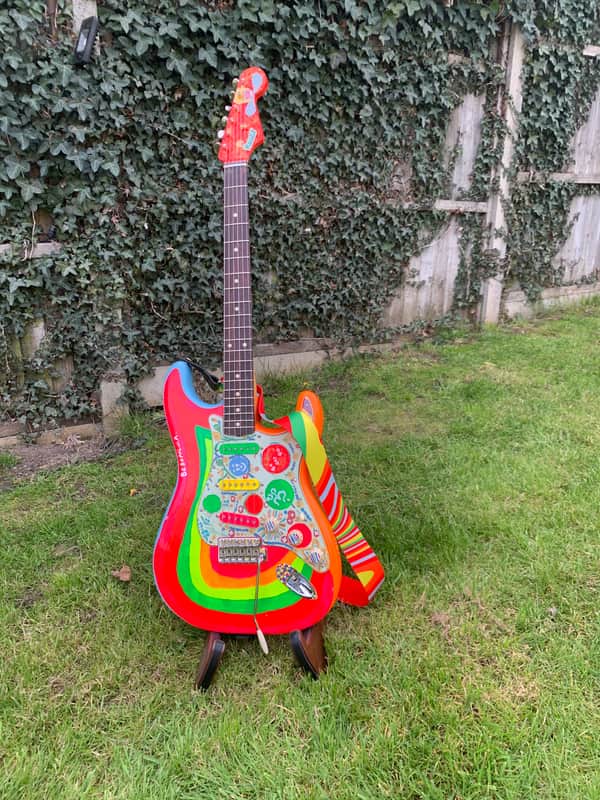 Fender Artist Series George Harrison Rocky Stratocaster 2022 - Sonic Blue / Custom Art