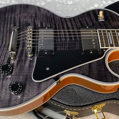 NEW! Gibson Dealer Select Custom Shop Les Paul Custom AAA Figured Flame Top - Transparent Black / Natural Back - Authorized Dealer - WOW! WOW! WOW! 8.9 lbs - G05989 image 5