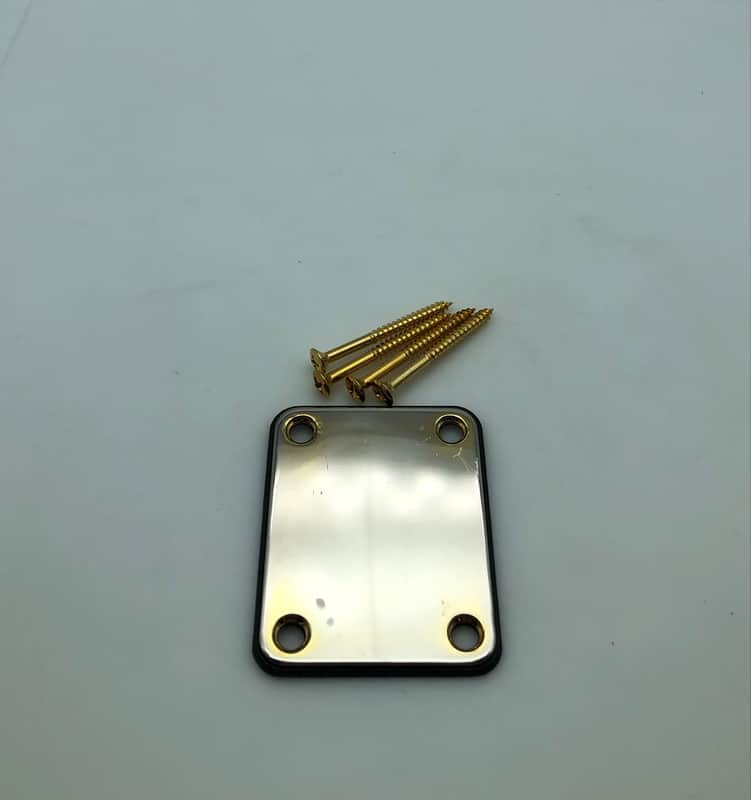 Neck Plate w/Gasket & Hardware - Relic’d Gold image 1