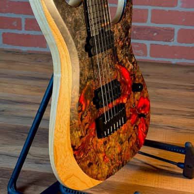 Schecter USA Custom Shop Sunset Extreme 7-string Electric Guitar - Natural Satin Stabilized Burl Top image 13