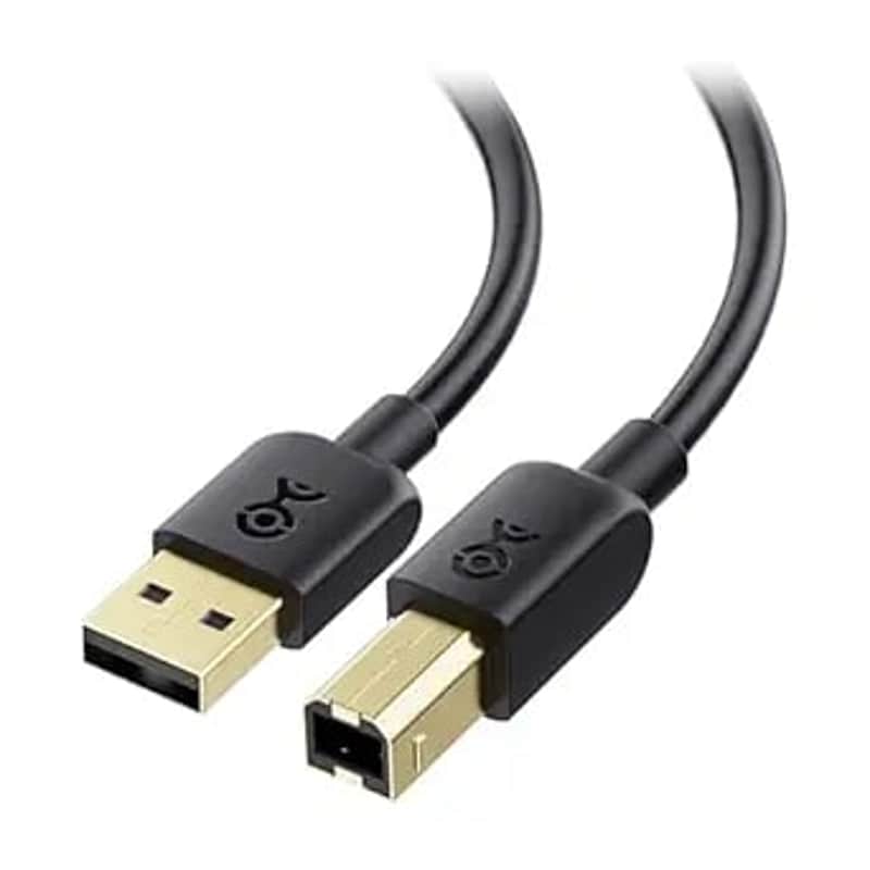 USB Printer Cable - 10ft, USB A to B Cable, Compatible with Printer, External Hard Drive, Audio Interface, Scanner, MIDI Controller, MIDI Keyboard, Black image 1
