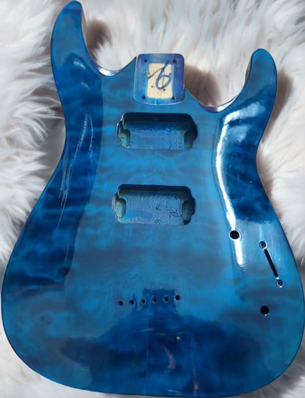 Blue Quilted Maple Top HH Guitat Basswood Body image 1