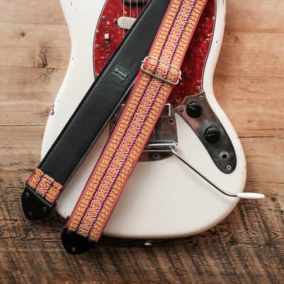 Vintage Pink 60s/70s Hippie Guitar Strap / Handmade in the UK / Case Candy image 3