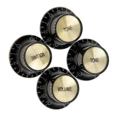 Gibson PRMK-020 Top Hat Knobs With Metal Insert Black/Gold image 1