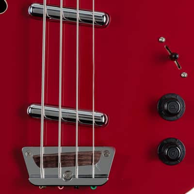 Danelectro 58 Longhorn Bass F-Hole Red Hot - Semi-Acoustic Bass righthand image 9