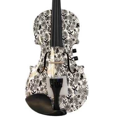 Geneva GVE-1309 Dark Meadow Visual Art Design Solid Spruce Top Maple Neck 4/4 Size Electric Violin w/Case, Bow, Rosin & Cable image 2
