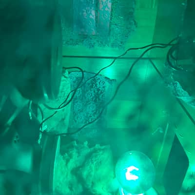 Rotary Connection 2x8 portable light up guitar speaker cabinet. Semi Open. 8 ohms/50watts. Vintage speakers and style/sound. Cuts in half for travel. Utah/pyle speakers. 2026 - Blonde/Green image 10