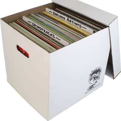 (1) 12" White Record Box with Lids - LP Vinyl Album 33rpm Cardboard Storage image 4