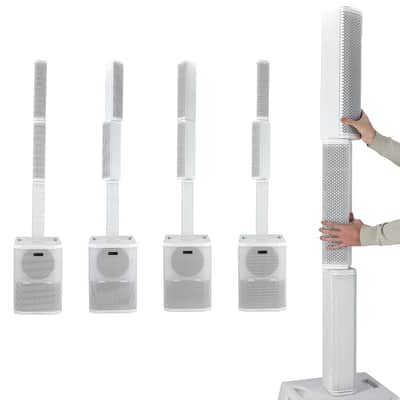 (2) Rockville TITAN ARRAY SYSTEM V2 WHITE Powered Column Speakers Dual 10" Subs image 9