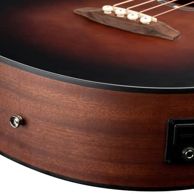Ortega D7E-BFT-4 Deep Series 7 Spruce Top Mahogany Neck Medium Scale 4-String Acoustic-Electric Bass Guitar image 14