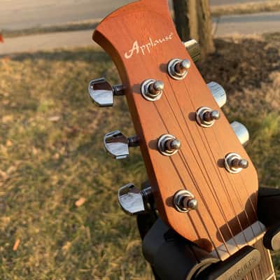 Ovation Applause Standard Super Shallow Acoustic Electric Guitar, Black Satin AB image 7