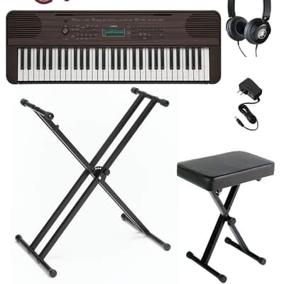 Yamaha PSR-E360 Dark Walnut Keyboard Bundle