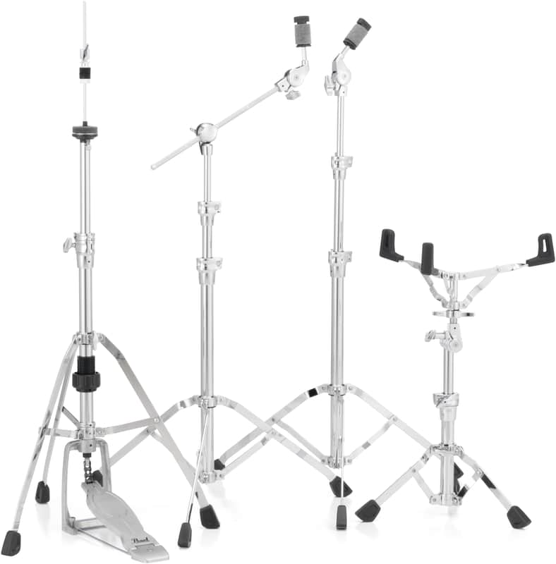 Pearl HWP930S 930 Series Single Braced 4pc Drum Hardware Pack 2020s - Chrome image 1