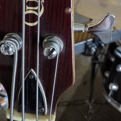 Vantage Quest Short Scale Bass 1980s - Natural Dark Stain image 7