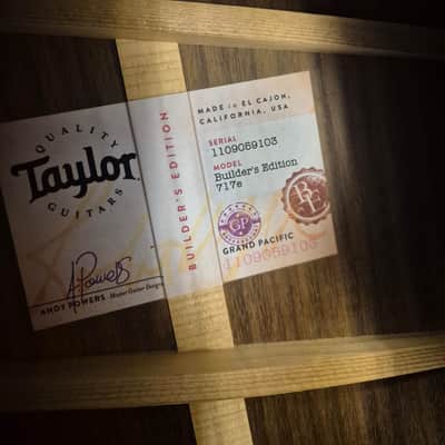 Taylor 717e Builder's Edition Grand Pacific V Class Bracing image 10