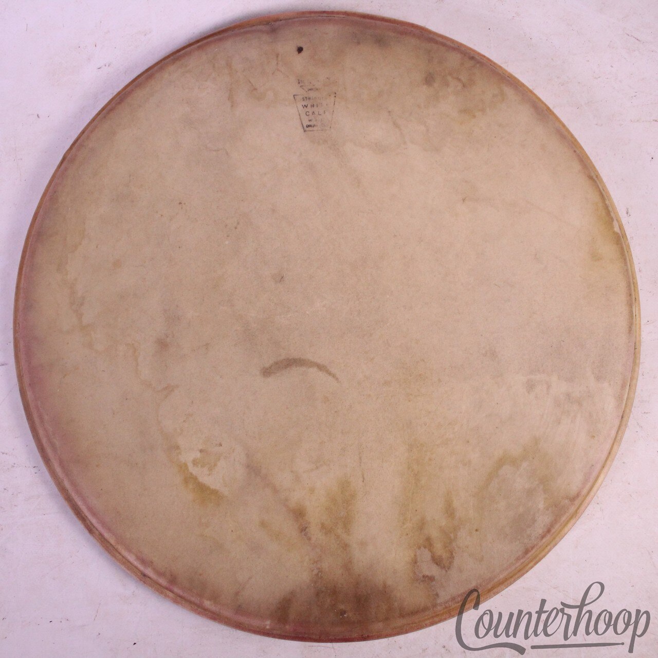 WFL Double Strength 15" White Calf Skin Drum Head Vintage 50s Ludwig Snare/Tom* — main photograph
