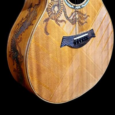 Acoustic Guitar Grand Concert, Handmade by Blueberry Dragon Motif image 14