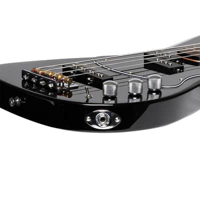 Stagg Silveray P Style Electric Bass Guitar, Black image 7