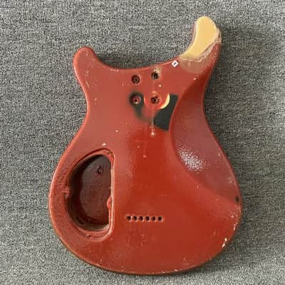 Red Single Humbucker Guitar Double Cutaway Body image 4